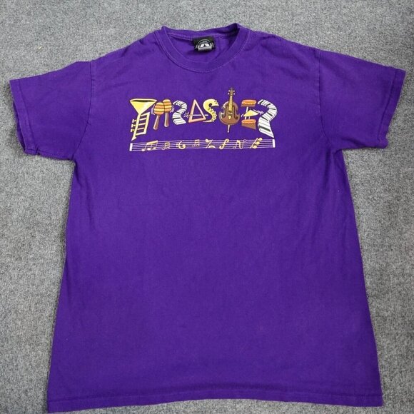 Thrasher Mens T-shirt Medium Purple Official Filmore Logo Musical Instruments - Picture 1 of 7